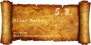Slisz Martin névjegykártya