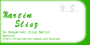martin slisz business card